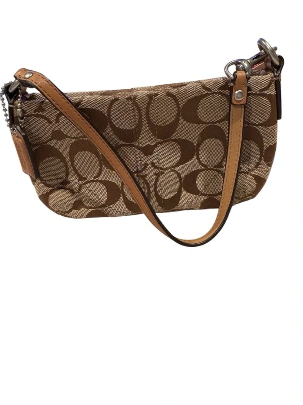 Coach - Vintage Signature Demi Pouch, Wristlet, purse. Brown.  Monogram Canvas